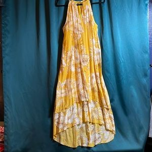 Yellow flowered summer dress